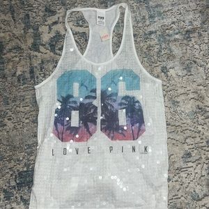 VS Pink sequin tank